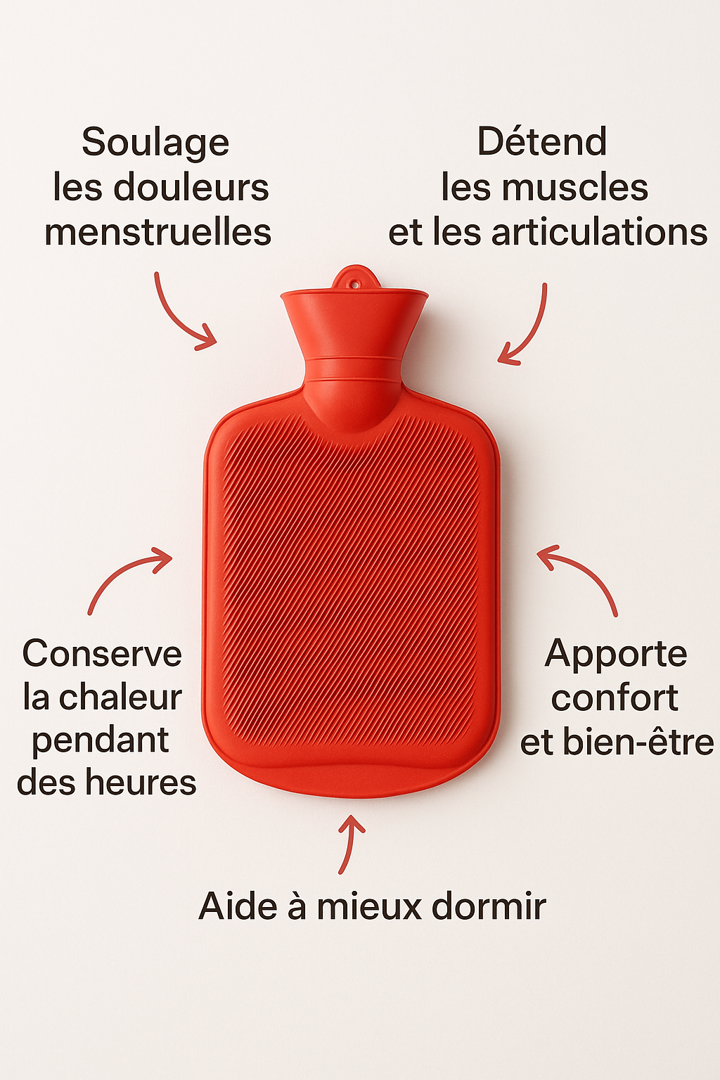 ❤️ Bouillotte Rouge Vif: Chaleur, Confort et Bien-être au quotidien